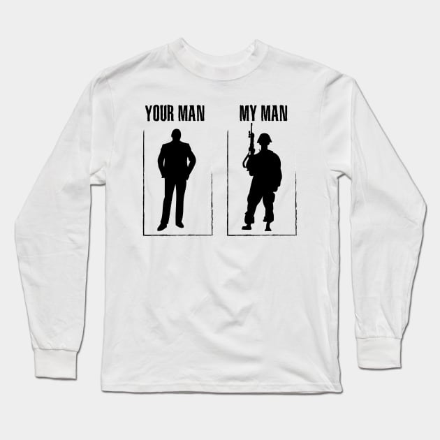 My Husband Army Veterans Gift Long Sleeve T-Shirt by macshoptee